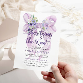 Lilac Bow Hon Gifter sig Möhippa Inbjudningar