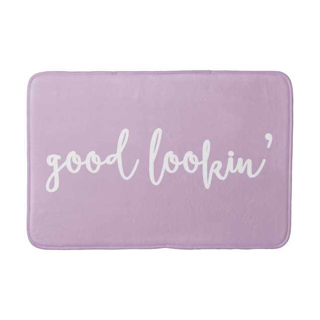 Lilac Bra Lookin' Calligraphy Script Bath Mat Badrumsmatta (Framsidan)
