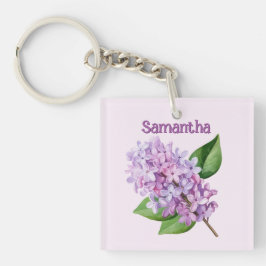 Lilac Branch on Soft Pink Background