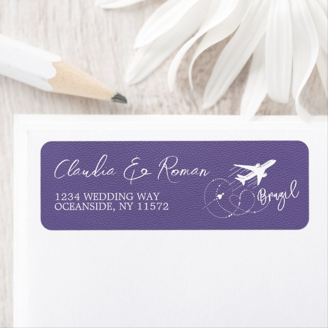 Lilac Brasilien Passport Returadress Etikett (Insitu)