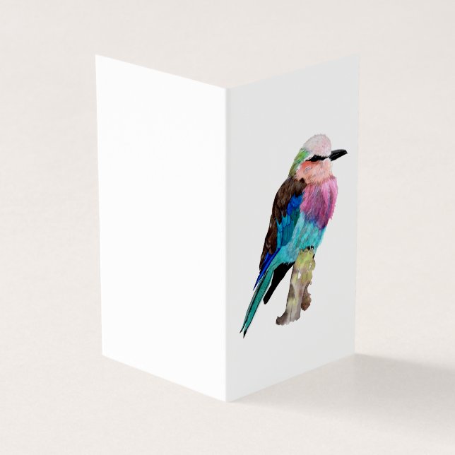 Lilac Breast Roller Bird Kort (Utsida)