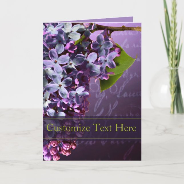 Lilac Bröllop och händelsemeddelandekort Meddelande (Framsida)
