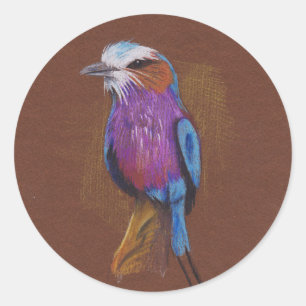 Lilac brosig rullfågelns illustration animal nat runt klistermärke
