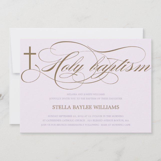 LILAC & BROWN HELIGA KOR| BAPTISM-INBLANDNING INBJUDNINGAR (Framsida)