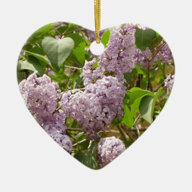 Lilac Bush Bevackra Lila Vår blommor Julgransprydnad Keramik (Framsidan)