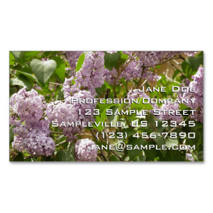 Lilac Bush Bevackra Lila Vår blommor Magnetiska Visitkort