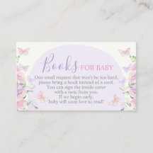 Lilac Butterfly Baby Shower ger ett Bok-kort