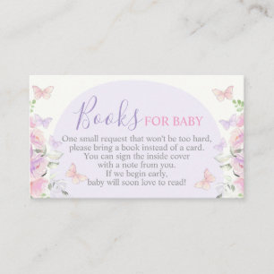 Lilac Butterfly Baby Shower ger ett Bok-kort Tilläggskort
