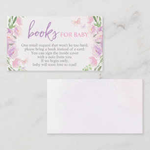 Lilac Butterfly Baby Shower ger ett Bok-kort Tilläggskort