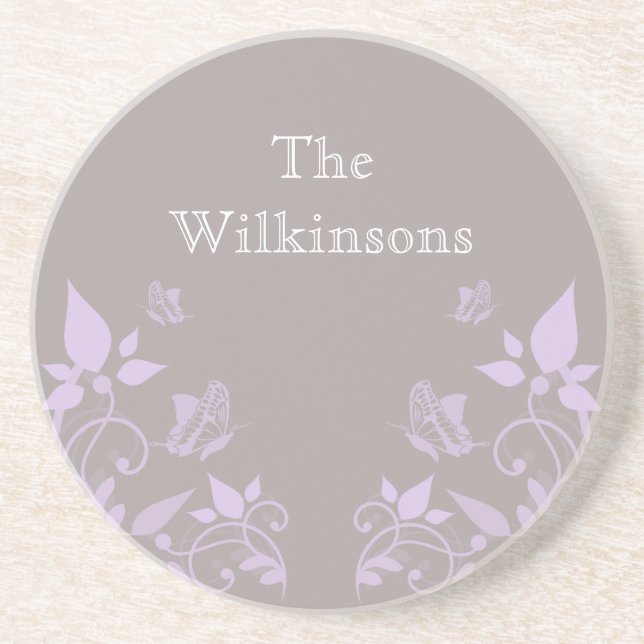 Lilac Butterfly Blommigt Underlägg (Framsidan)