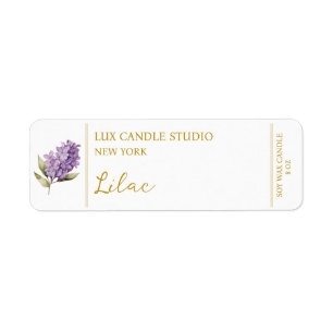 Lilac Candle-etikett Returadress Etikett