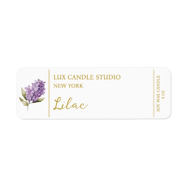 Lilac Candle-etikett Returadress Etikett (Framsidan)