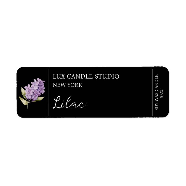 Lilac Candle-etikett Returadress Etikett (Framsidan)