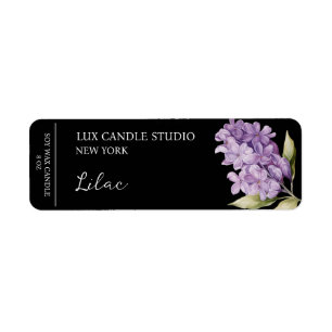 Lilac Candle-etikett Returadress Etikett
