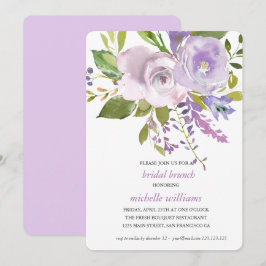 Lilac | Chic Lavender Blommigt Bröllop Möhippa Bru Inbjudningar