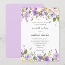 Lilac | Chic Lavender Watercolor Blommigt Bröllop