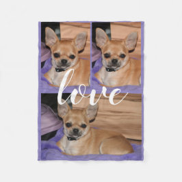 Lilac Chihuahua Kärlek Photo Fleece Blanket