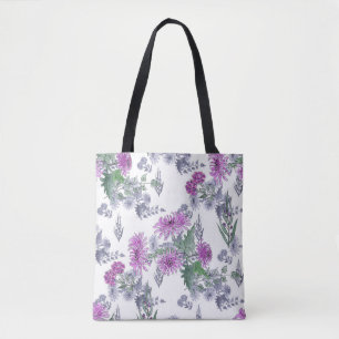 Lilac chrysanthemums tygkasse