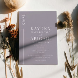 Lilac Clean Line Minimalist Bröllop Inbjudningar