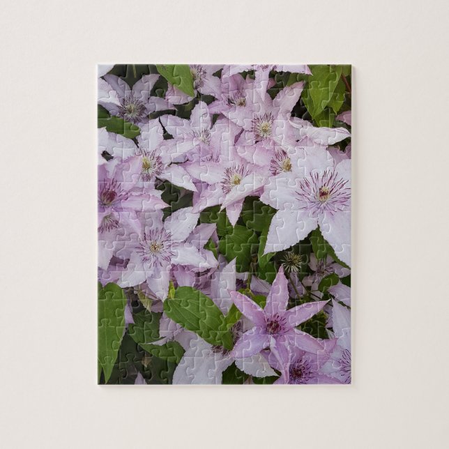 lilac ,clematis, vacker, blomma,lilac-blomma, pussel (Vertikal)