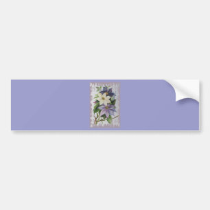 Lilac Clematis Vine Acrylic Painting Bildekal