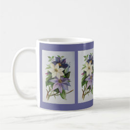 Lilac Clematis Vine Acrylic Painting Kaffemugg