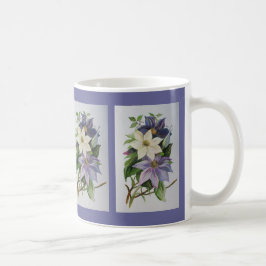 Lilac Clematis Vine Acrylic Painting Kaffemugg