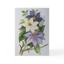 Lilac Clematis Vine Acrylic Painting