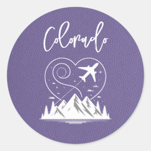 Lilac Colorado Passport Runt Klistermärke