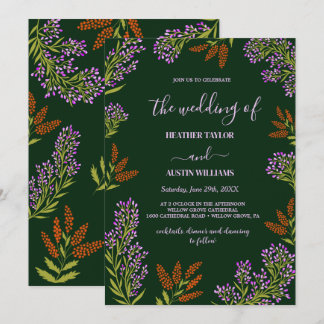 Lilac Colorful Wildflower Botanical Wedding  Inbjudningar