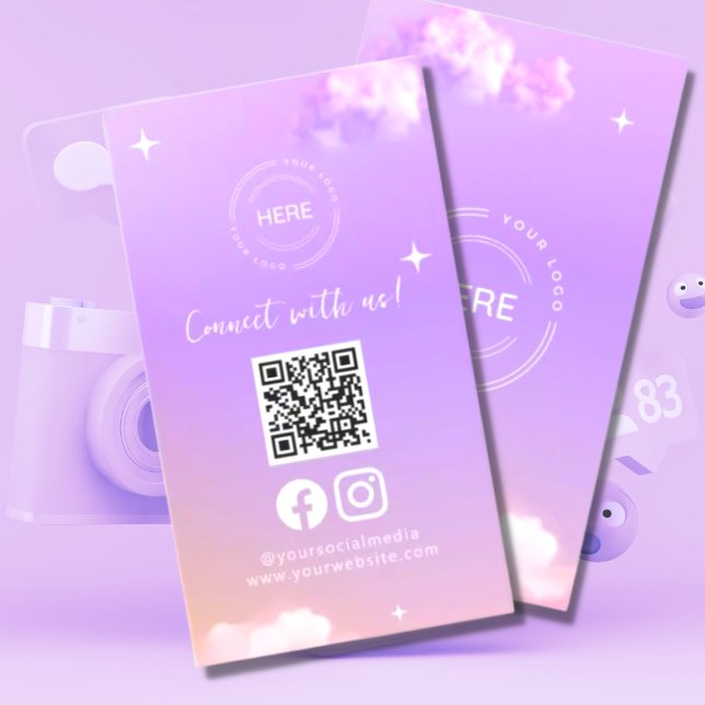 Lilac Connect with US Social Media QR-kod Visitkort (Skapare uppladdad)