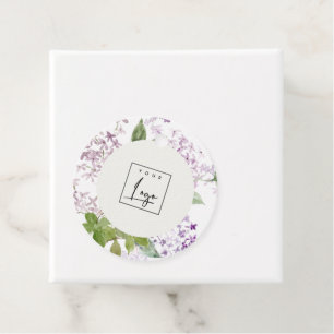 Lilac Cottage Garden Blommigt Bunch Logotyp Busine Gåvor Etiketter
