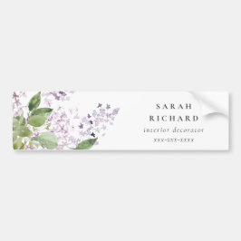 Lilac Cottage Garden Watercolor Blommigt Bunch Bildekal