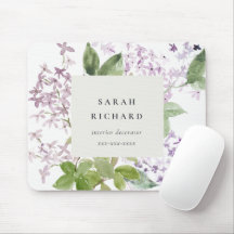Lilac Cottage Garden Watercolor Blommigt Bunch