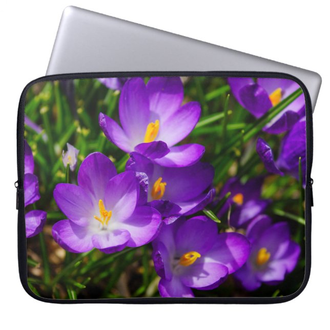 Lilac Crocuses Laptop Fodral (Framsidan)