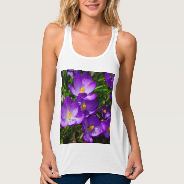 Lilac Crocuses Linne Med Racerback (Framsida)