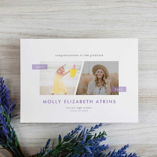 Lilac då och nu två foto Studenten Meddelande