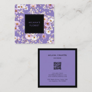 Lilac Daisy Modern Trendig Blomma Florist Fyrkantigt Visitkort