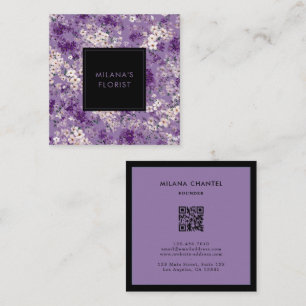 Lilac Daisy Modern Trendig Blomma Florist Fyrkantigt Visitkort