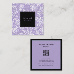 Lilac Daisy Modern Trendig Blomma Florist Fyrkantigt Visitkort