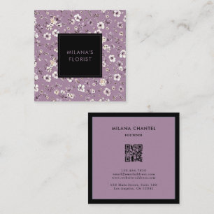 Lilac Daisy Modern Trendig Blomma Florist Fyrkantigt Visitkort