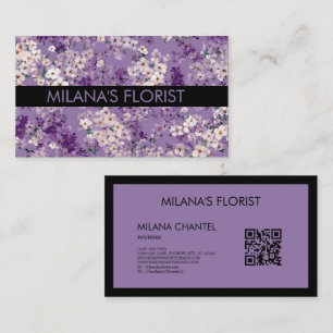 Lilac Daisy Modern Trendig Blomma Florist Visitkort