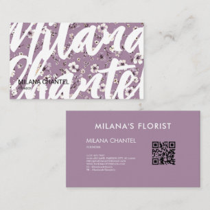 Lilac Daisy Modern Trendig Blomma Florist Visitkort
