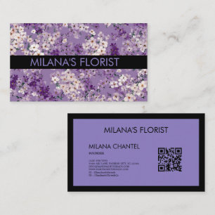 Lilac Daisy Modern Trendig Blomma Florist Visitkort