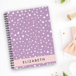 Lilac Dalmatian Spots, Dalmatian Dots, ditt namn Anteckningsbok