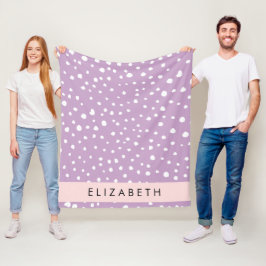 Lilac Dalmatian Spots, Dalmatian Dots, ditt namn Fleecefilt