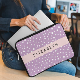 Lilac Dalmatian Spots, Dalmatian Dots, ditt namn Laptop Fodral