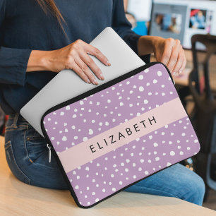 Lilac Dalmatian Spots, Dalmatian Dots, ditt namn Laptop Fodral