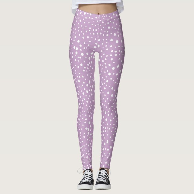 Lilac Dalmatian Spots, Dalmatian Dots, Doften Leggings (Framsida)