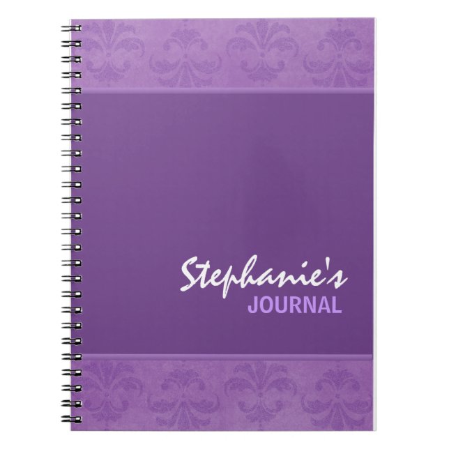 Lilac Damask Anteckningsbok Med Spiral (Framsidan)